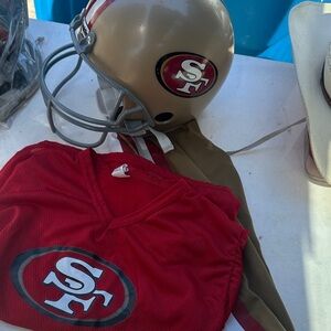 San Francisco 49ers Helmet and Jersey Costume Set kids